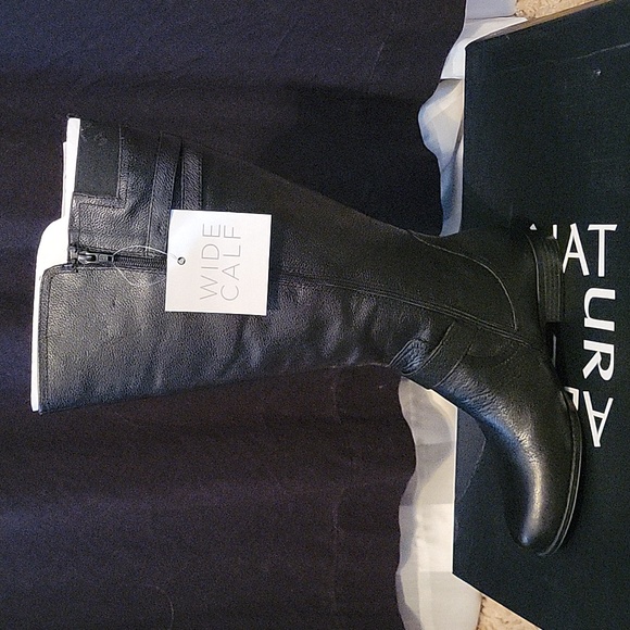 Wide Calf Black Knee High Boots - Picture 2 of 10